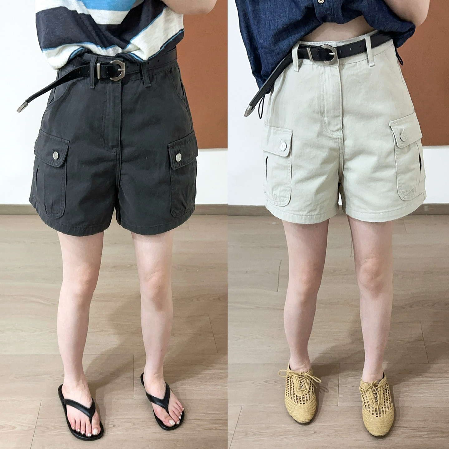 双口袋工装A字阔腿短裤女欧洲站2026夏季新款欧货女装休闲热裤潮