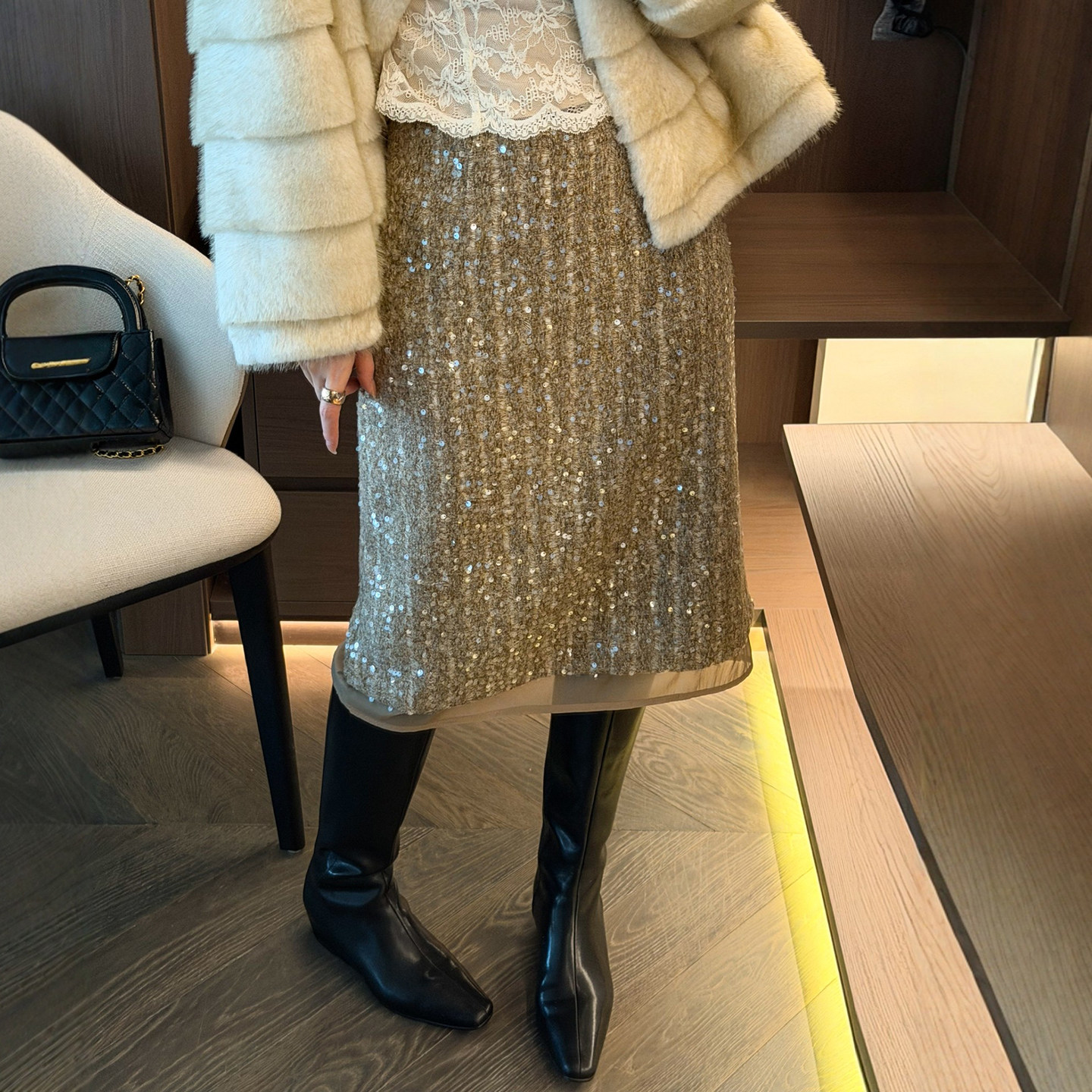 重工亮片A字半身裙女欧洲站2025冬装新款欧货女装时尚包臀短裙潮,女装/女士精品,半身裙,淘宝优惠券,粉丝福利购,淘宝优惠卷