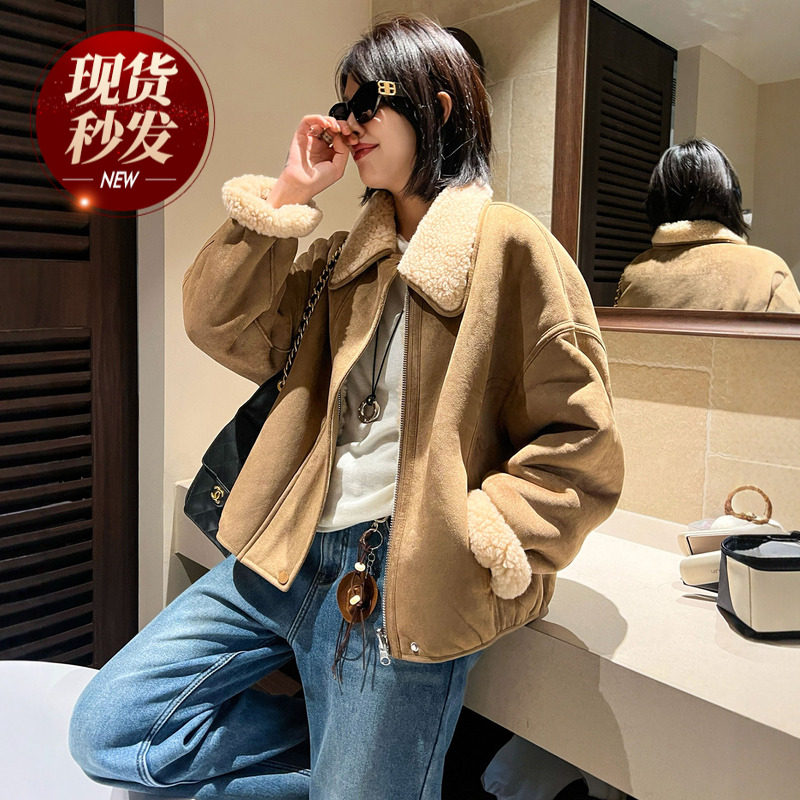 羊羔毛颗粒绒皮毛一体外套女欧洲站2025冬装新款欧货女装羊羔服潮,女装/女士精品,皮草,淘宝优惠券,粉丝福利购,淘宝优惠卷