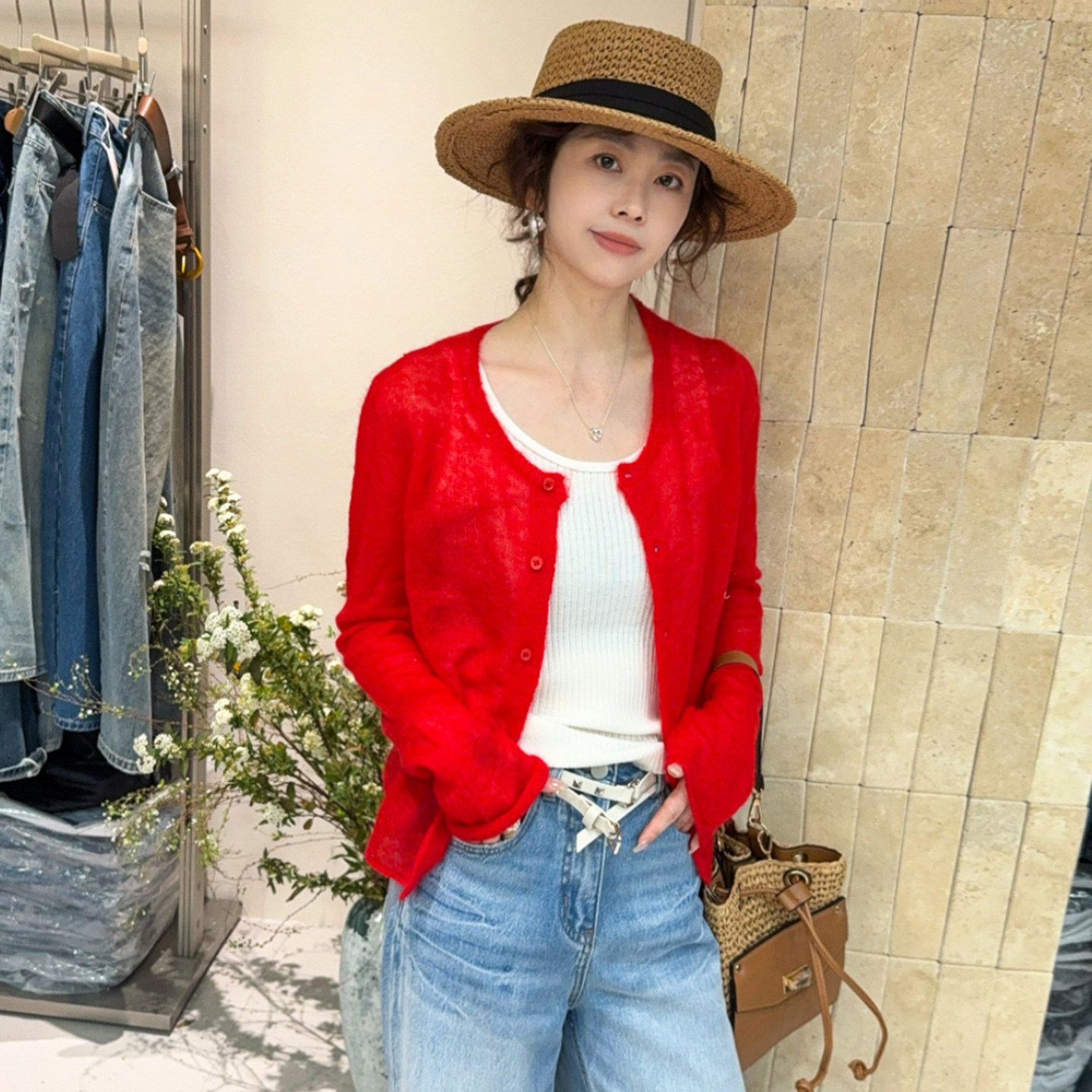 复古马海毛针织开衫女欧洲站2026春装新款欧货女装薄款毛衣外套潮