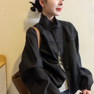 复古立领棒球服外套女欧洲站2026春装新款欧货女装短款夹克上衣潮