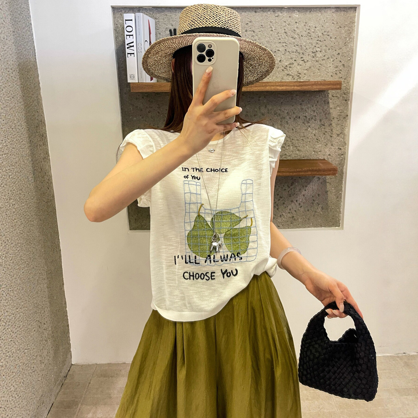 水果刺绣花苞袖冰丝针织衫女欧洲站2026夏季新款欧货女装娃娃衫潮
