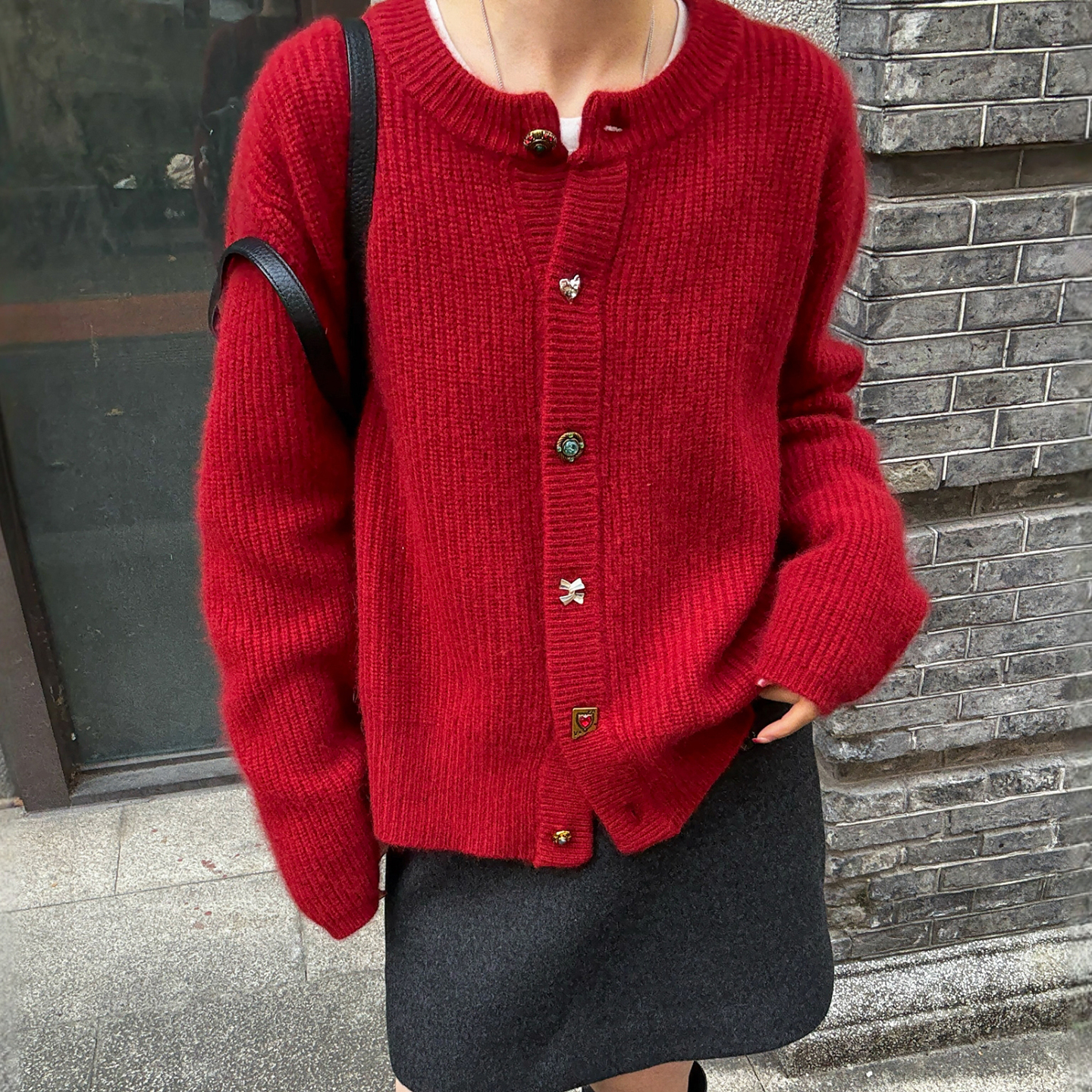 小香风山羊绒针织开衫女欧货上衣