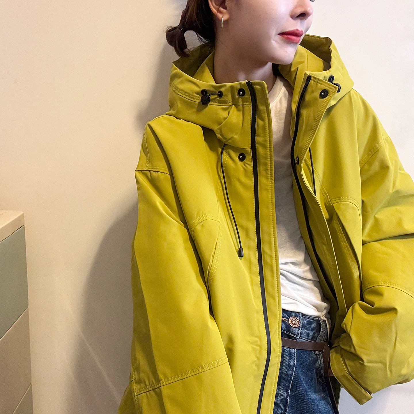 复古连帽冲锋衣羽绒服女欧货外套