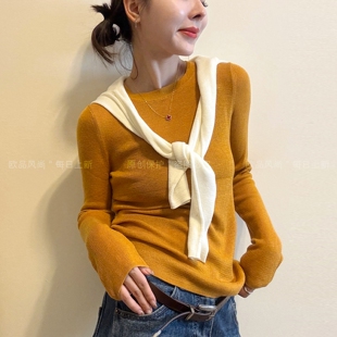 糖果色细羊毛针织衫女欧洲站2026秋季新款欧货女装时尚洋气打底衫