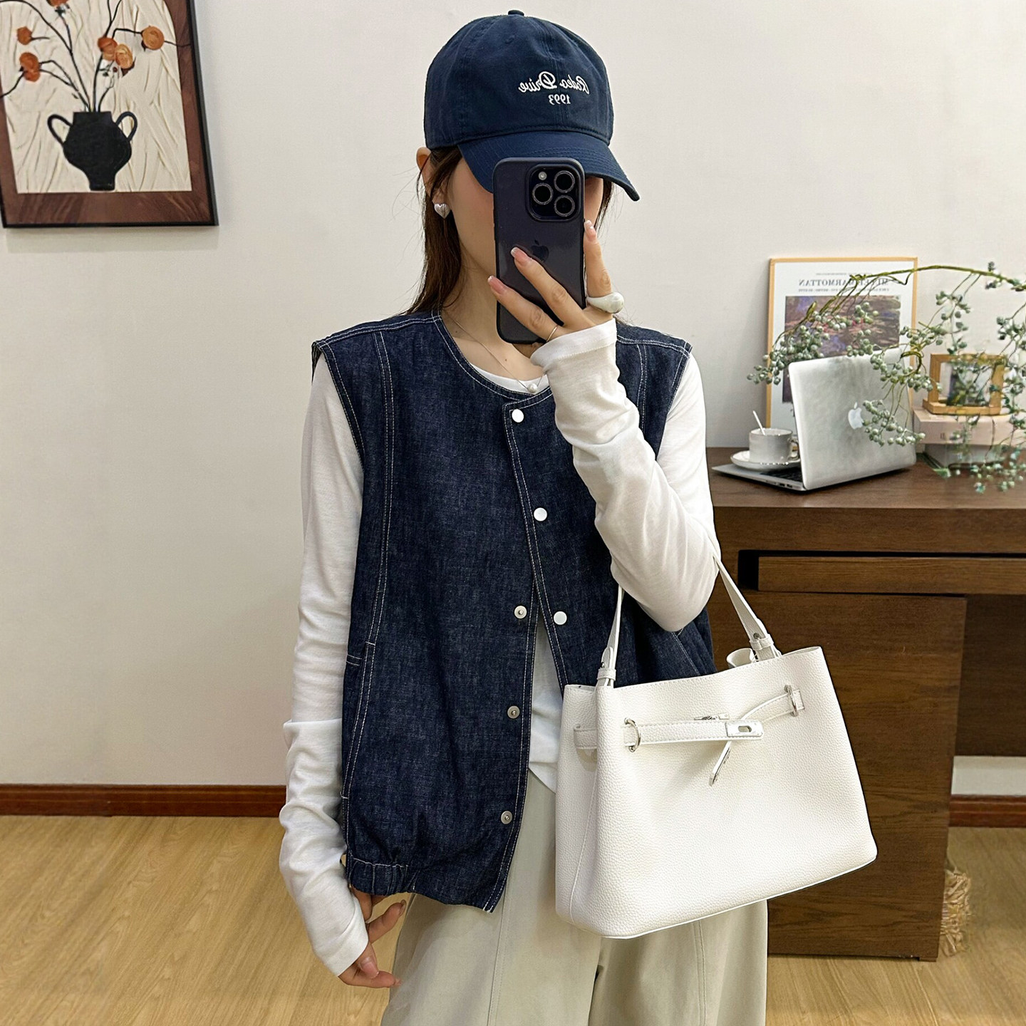 复古明线牛仔马甲外套女欧洲站2026春装新款欧货女装无袖牛仔衣潮