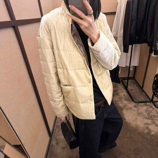 金丝绒立领加棉短外套女欧洲站2026秋季新款欧货女装时尚棉衣棉服
