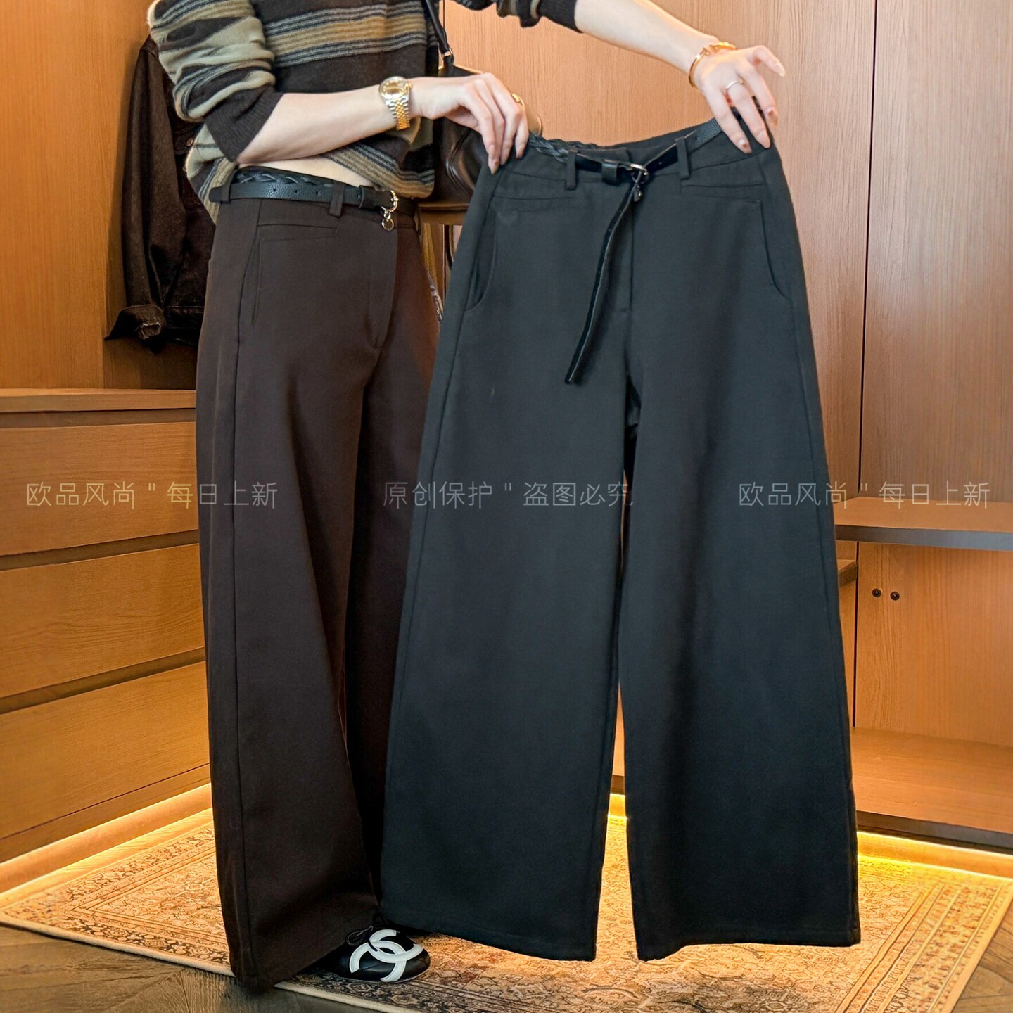 复古拖地加绒西装阔腿裤女欧洲站2026秋季新款欧货女装时尚休闲裤