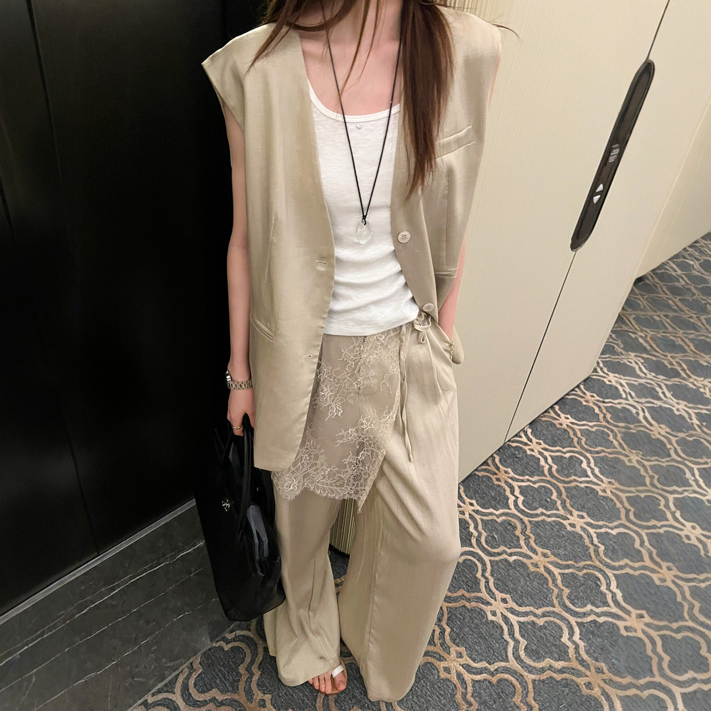 老钱风西装马甲阔腿裤两件套套装女欧洲站2026夏装新款欧货女装潮