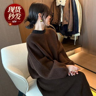 浣熊绒针织衫毛衣半身裙两件套装女欧洲站2025冬装新款欧货女装潮