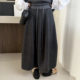撞色裤 A字裙潮 欧货女装 腰羊毛呢加绒半身裙女欧洲站2025冬装 新款