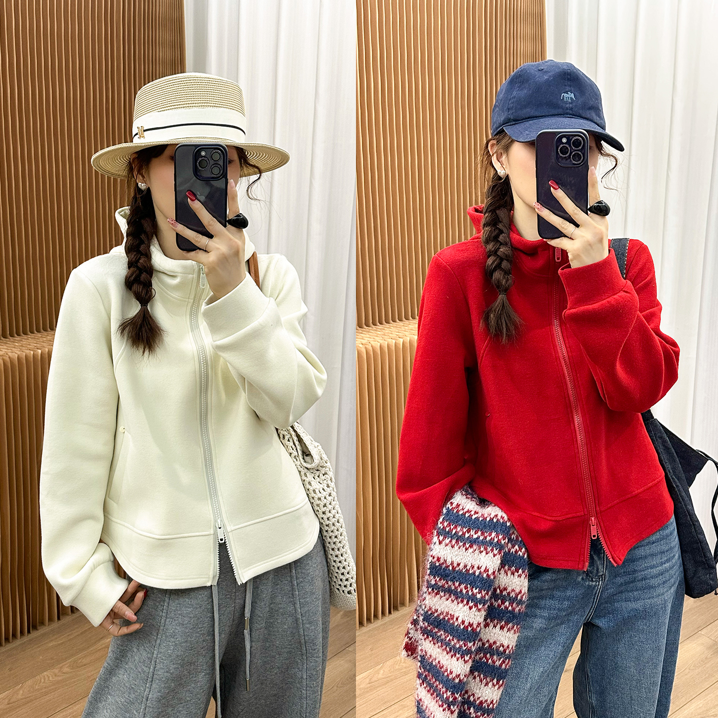 连帽加厚加绒卫衣开衫外套女欧货