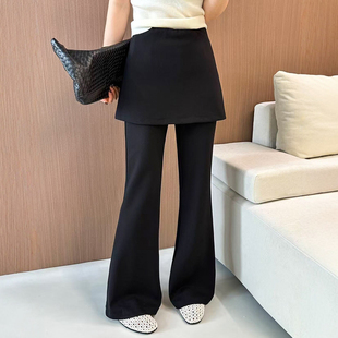 假两件屁帘微喇休闲裤女欧洲站2026春装新款欧货女装时尚喇叭裤潮