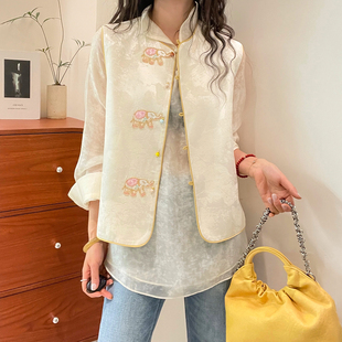 新中式国风刺绣马甲外套女欧洲站2026春装新款欧货女装洋气上衣潮