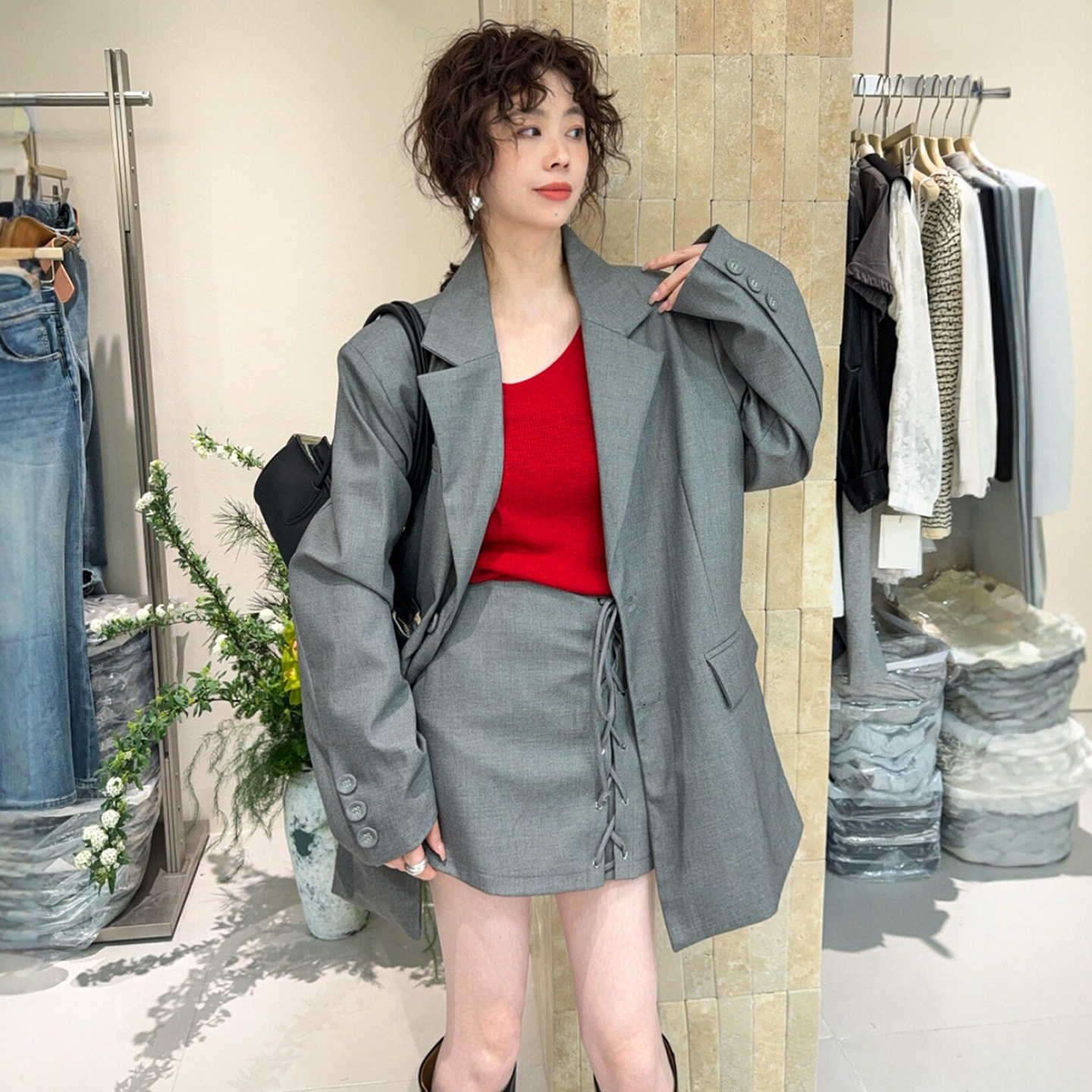 小西装外套短裙半身裙两件套套装女欧洲站2026春装新款欧货女装潮