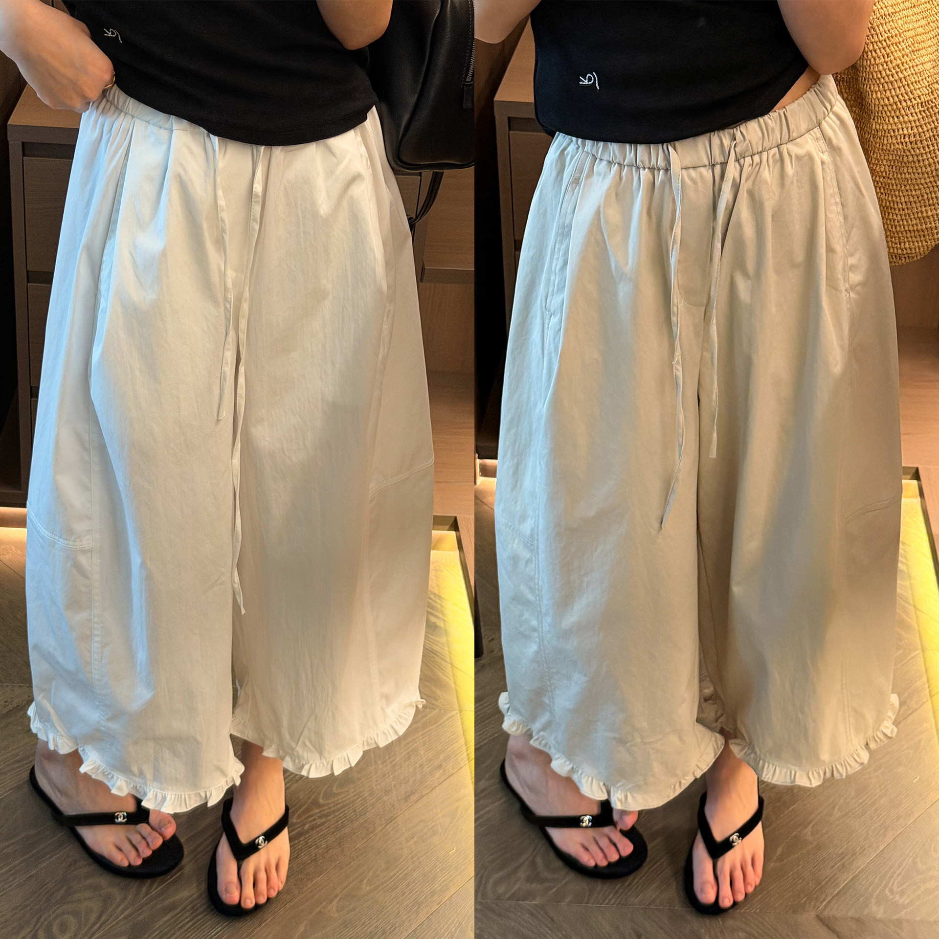 木耳边九分气球阔腿裤女欧洲站2026春装新款欧货女装花苞休闲裤潮