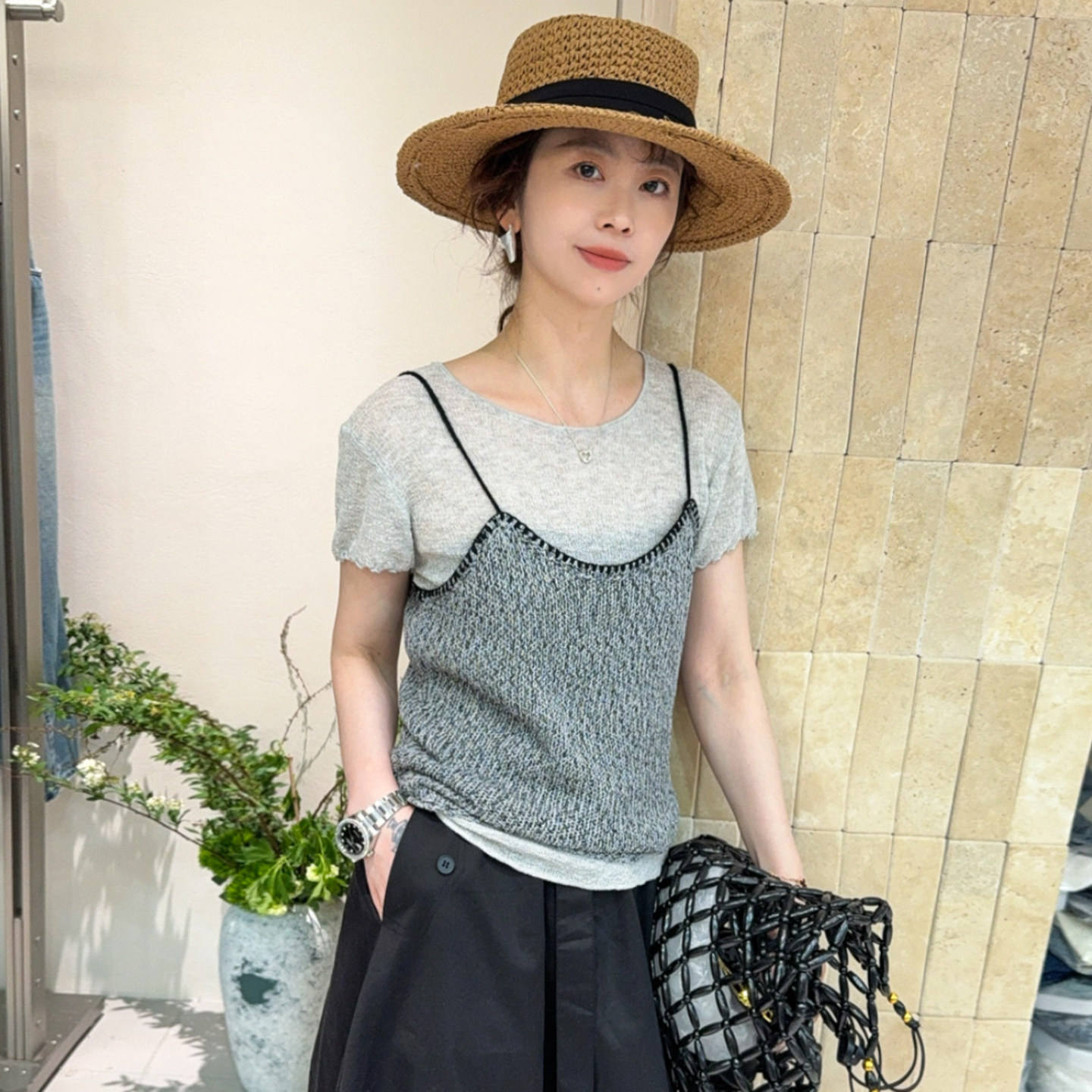 复古杂线针织吊带背心两件套上衣女欧洲站2026春装新款欧货女装潮