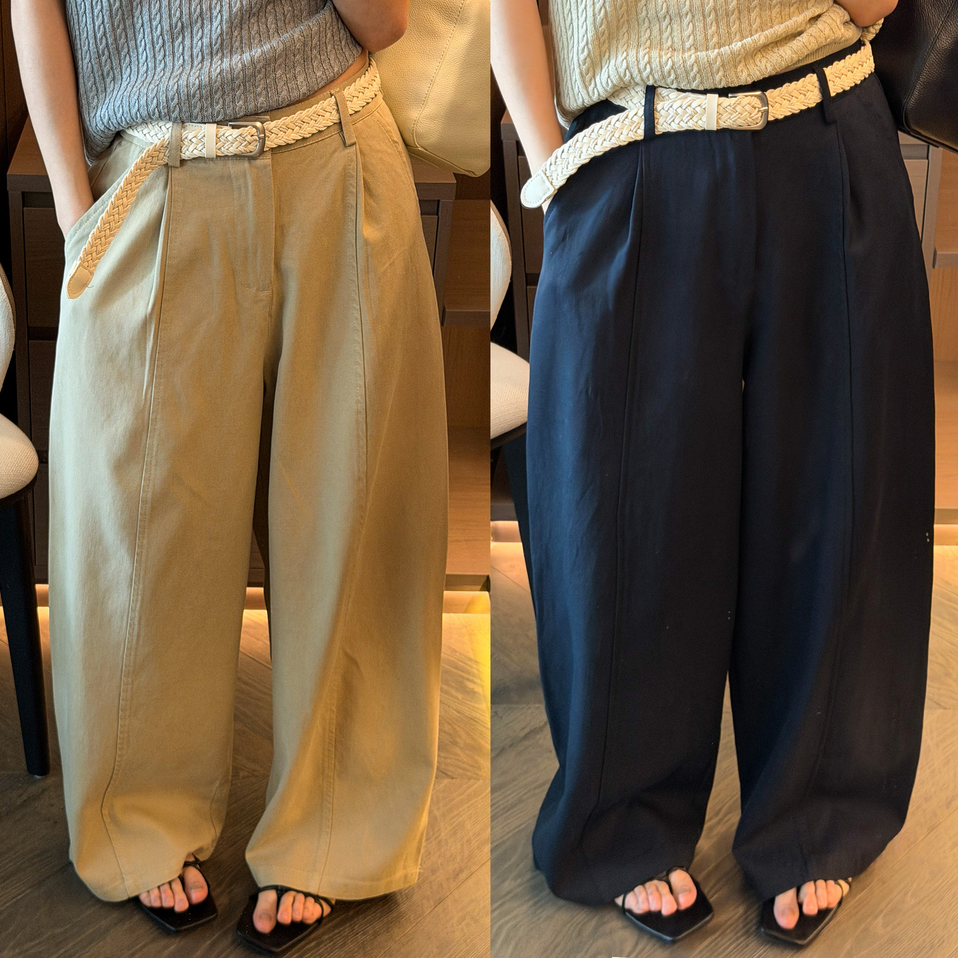 编织腰带拖地西装阔腿裤女欧洲站2026春装新款欧货女装休闲裤子潮