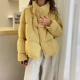 时尚 欧货女装 面包服外套潮 新款 羊毛呢鹅绒羽绒服女欧洲站2025冬装