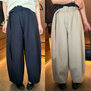 配腰带拖地西装阔腿裤女欧洲站2026春装新款欧货女装时尚休闲裤潮