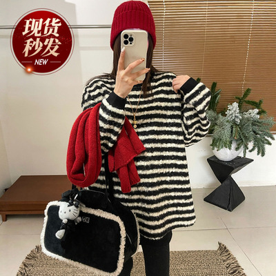 羊羔毛加厚加绒卫衣女欧货打底衫