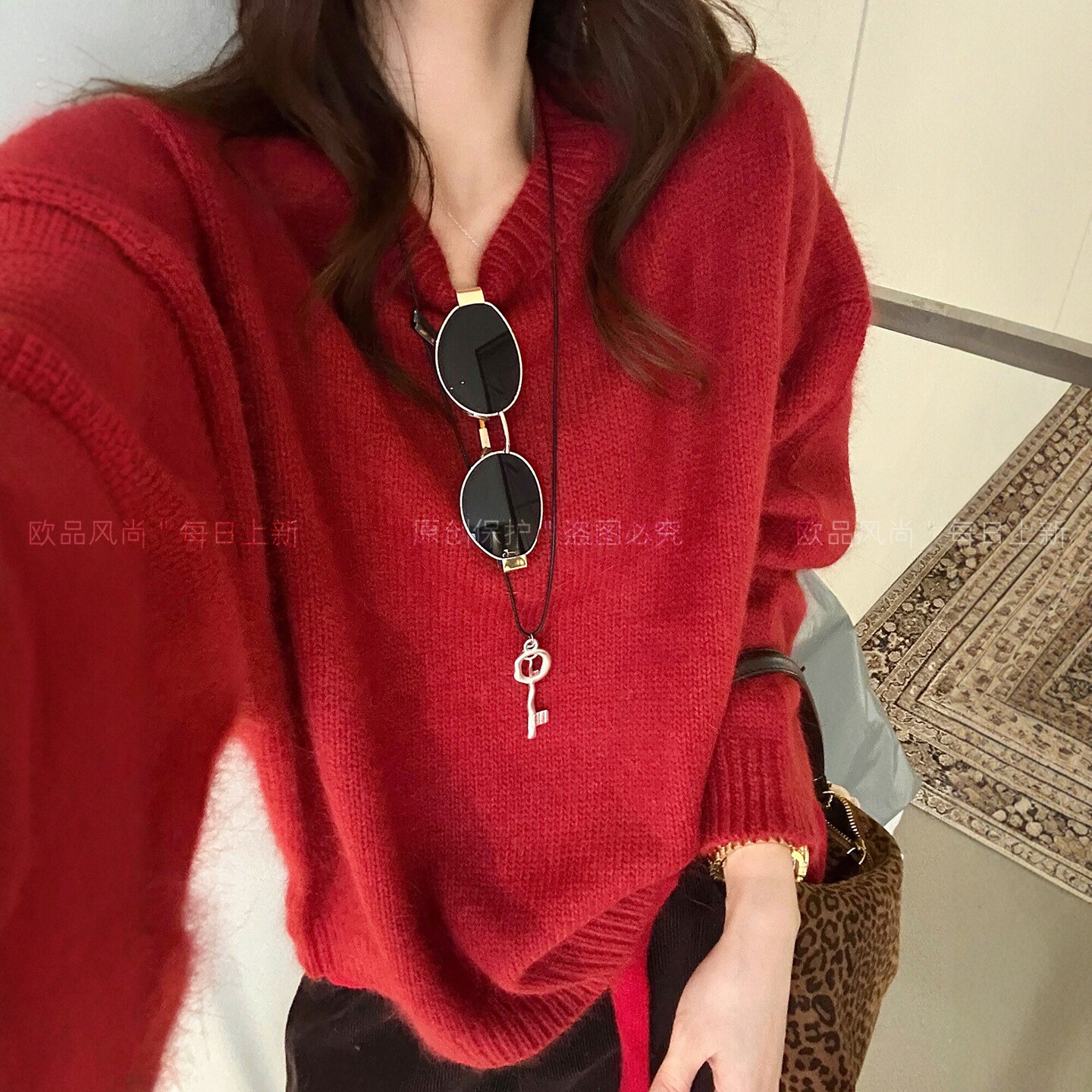高品质绵羊毛针织衫女欧洲站毛衣