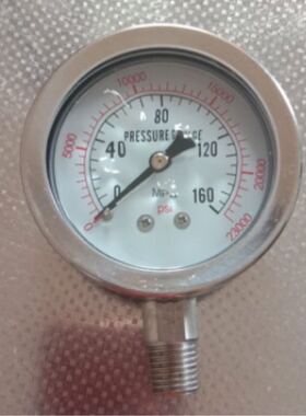 Y60高压液压表抗震仪表抗震压力表160Mpa不锈钢压力表Zg1/4