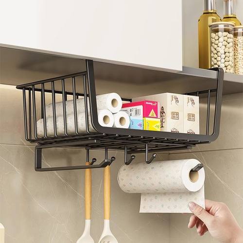 贝凯免打孔厨房碳钢橱柜挂篮