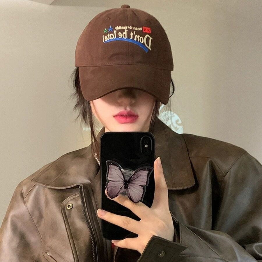 Vva Kataki美式复古鸭舌帽大头围字母刺绣棒球帽显脸小软顶百搭学