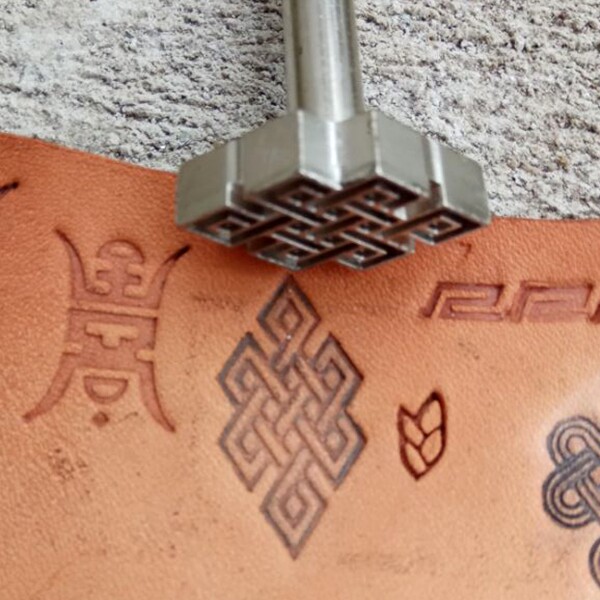皮雕皮艺印花工具DIY手工精致钢制新品印刻 吉祥结 中国结 千千结