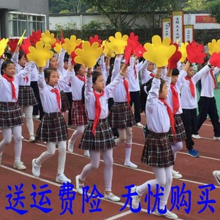 加油五指手掌道具手套幼儿园演出花运动会开幕入场式手持火炬创意