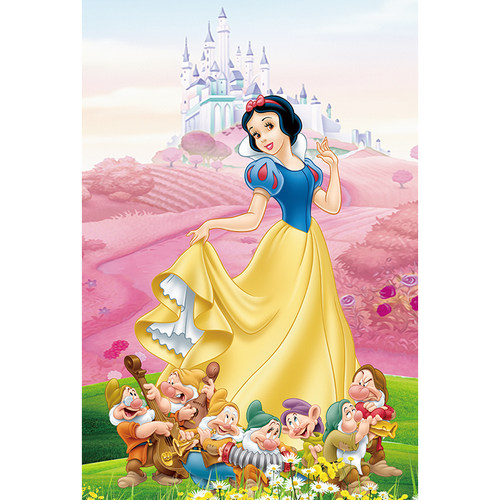 卡通白雪公主背景布ins少女心公主儿童床头墙贴装饰贴