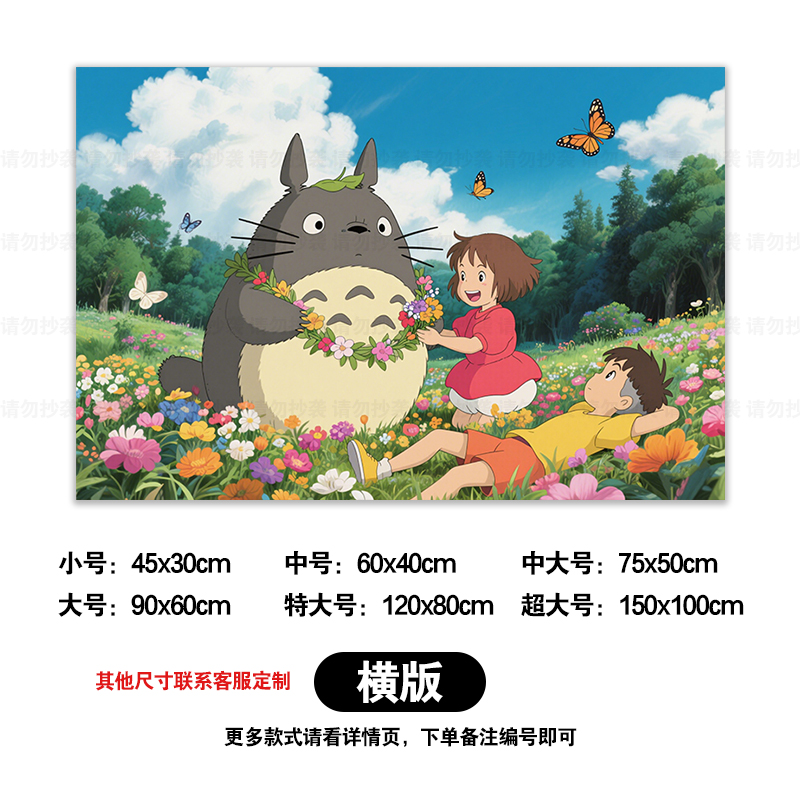 宫崎骏龙猫海报贴纸宿舍卧室墙贴画儿童房装饰布置幼儿园墙面贴画