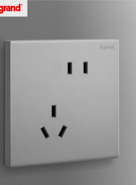 罗格朗开关插座纯平无框86型开关插座家用灰色深砂银大板一开五孔