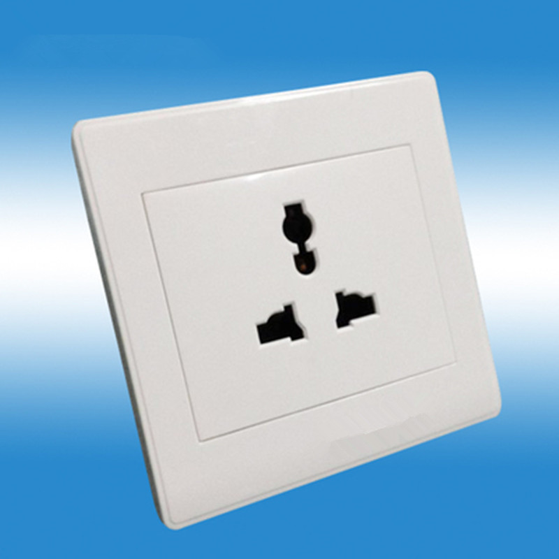 多功能三眼三孔插座面板3孔86型英式万能插座港版港式大孔插座