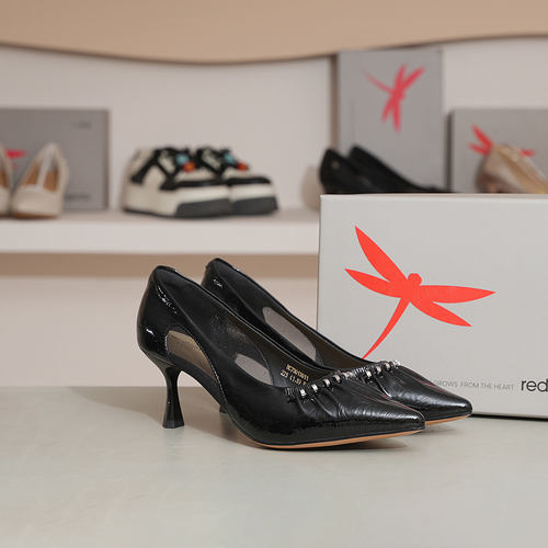 红蜻蜓2026新款时尚BC73013012百搭尖头浅口单鞋BC73013011女高跟