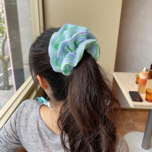 元 气少女原创发饰彩色条纹大肠圈发圈女皮筋扎头发绳头饰丸子头绳
