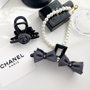 法式 发抓高级感简约蝴蝶结发饰盘发 发夹后脑勺头饰抓夹女2024新款