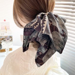 发量少发饰 异域风方巾发抓夹马尾夹高级感发夹中号后脑勺头饰女