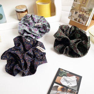 复古腰果花发圈法式 慵懒风大肠圈发饰女高级感发绳后脑勺丸子头饰