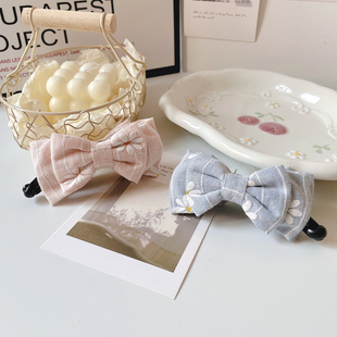 原创森系小雏菊发饰蝴蝶结香蕉夹甜美马尾发夹竖夹头饰发卡横夹子