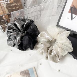 2025春日新款 高级感大肠圈细闪发圈女慵懒丸子头绳发绳盘头饰发饰