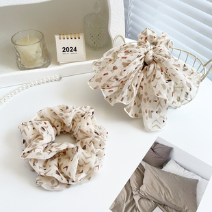 法式 复古大肠圈发圈女扎头发绳蝴蝶结头饰高级感发饰气质飘带皮筋