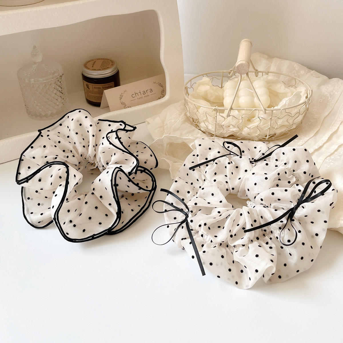 ins韩国发饰黑色波点大肠圈发圈蝴蝶结发绳后脑勺头饰女丸子头绳,饰品/流行首饰/时尚饰品新,发饰,淘宝优惠券,粉丝福利购,淘宝优惠卷