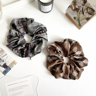 原创发饰高级感缎面大肠发圈吊坠发绳大号头绳丸子头饰女发扎马尾