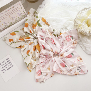 春日少女发饰花边发圈原创手工方巾大肠圈柔软发绳盘发丸子头饰女