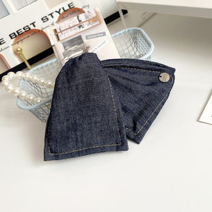 牛仔三角抓夹饱满后脑勺发饰女大号鲨鱼夹发量多发夹头饰品盘发抓