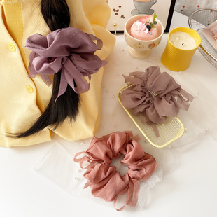 温柔蝴蝶结发圈森女雪纺大肠圈皮筋扎头发绳雪纺头饰扎低马尾头绳