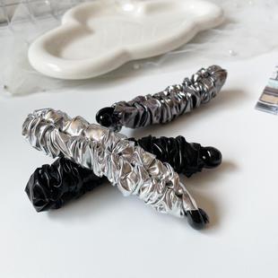 高级金属感超紧防滑香蕉夹女原创小众设计发饰竖夹马尾夹发夹头饰