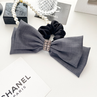 法式 复古发饰蝴蝶结发圈高级感大肠圈水钻小香风头饰马尾发扎头绳